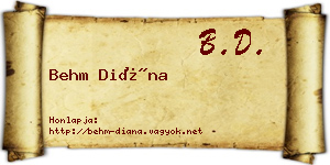 Behm Diána névjegykártya